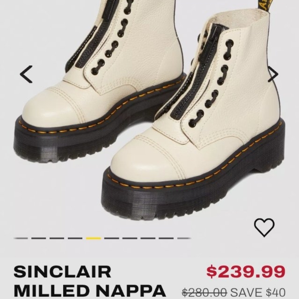 Dr. Martens Sinclair Milled Napa Leather Platform Boots 8US - Picture 5 of 10